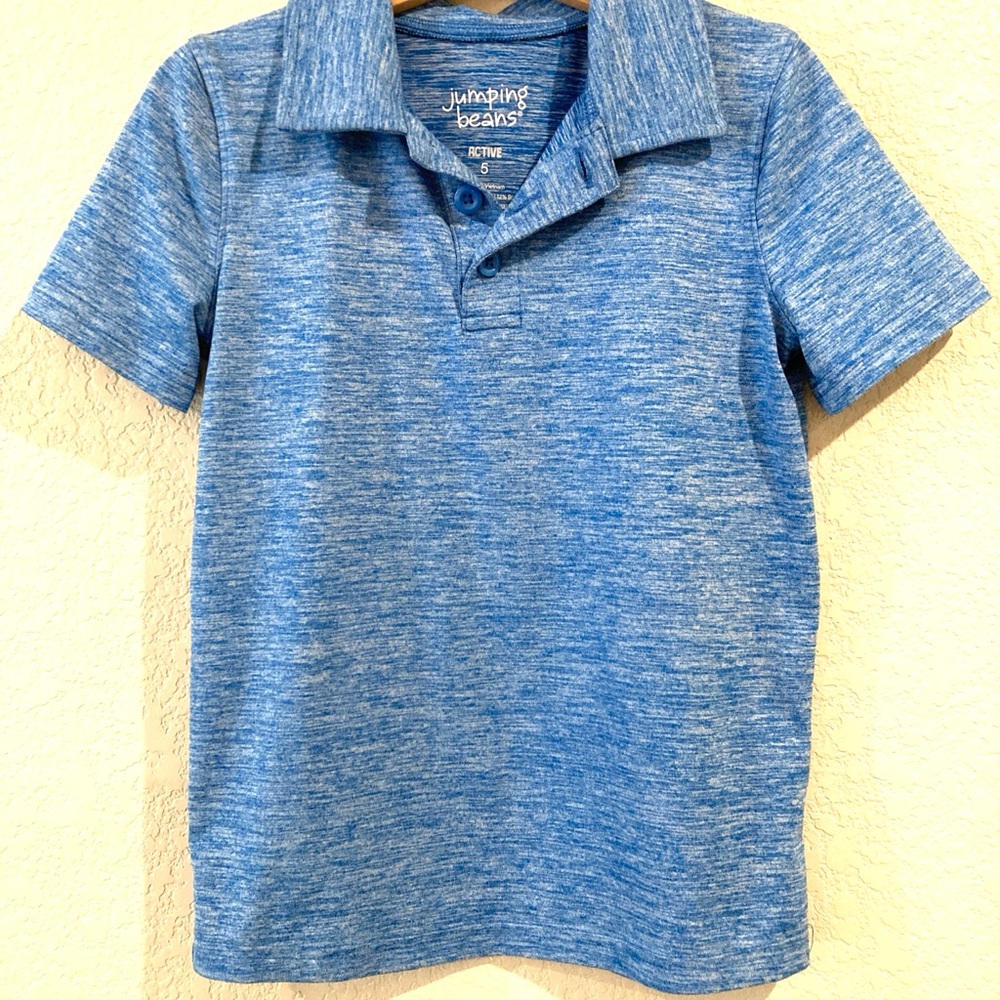 Boy’s Jumping Beans Heathered Blue Kids Polo, size 5